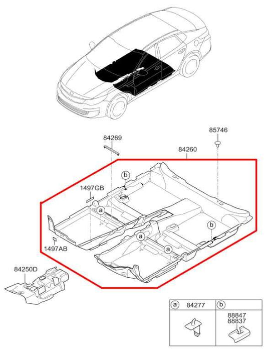 16-18 Kia Optima EX 2.4L FWD Front and Rear 2nd Row Floor Interior Carpet Liner - Alshned Auto Parts
