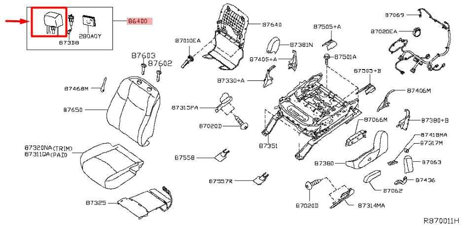 2017-2018 Nissan Pathfinder FR Left Side Seat Headrest Leather 86400-9PG0A OEM - Alshned Auto Parts