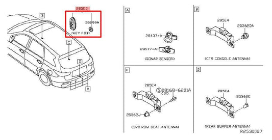 2016-2019 Infiniti QX60 3.5L FWD Smart Key Keyless Remote Entry Fob Transmitter - Alshned Auto Parts
