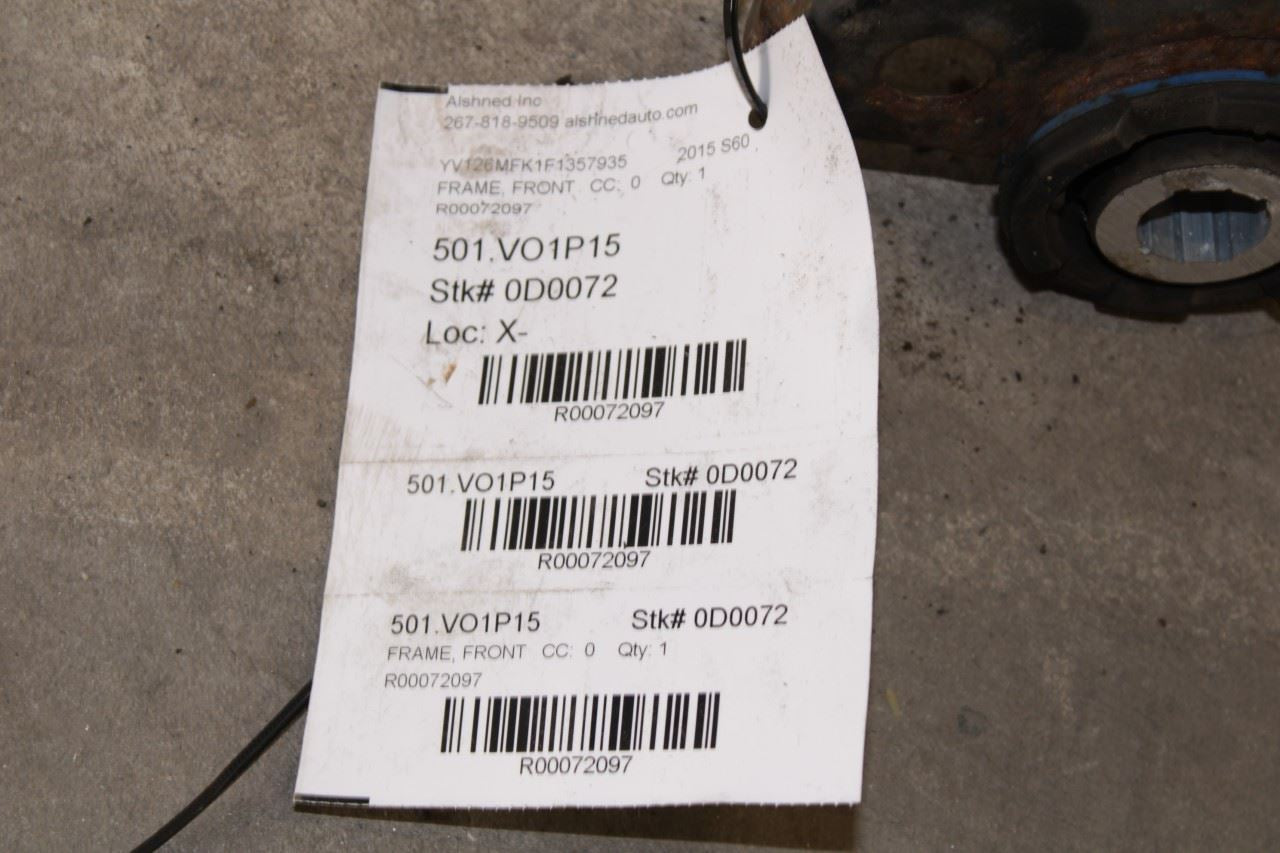 2011-2018 Volvo S60 FWD Front Suspension Crossmember Subframe 31406809 OEM - Alshned Auto Parts