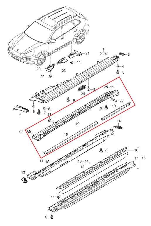 2011-2018 Porsche Cayenne S Left Rocker Panel Molding Door Scuff Plate Set of 3 - Alshned Auto Parts