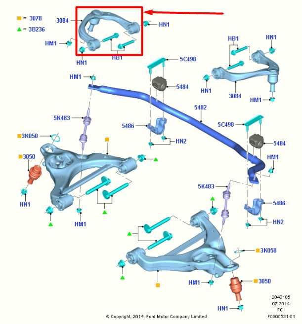 18-20 Ford F150 4WD Front Right Passenger Side Upper Control Arm JL1Z-3084-B OEM1