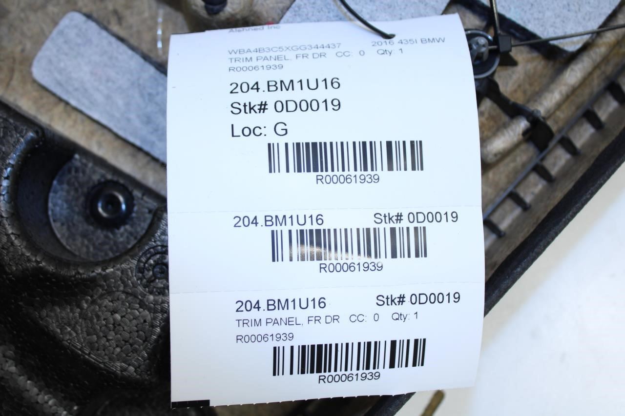 2015-2016 BMW 435i Gran Coupe xDrive Front Left Door Trim Panel 51-41-7-347-103 - Alshned Auto Parts
