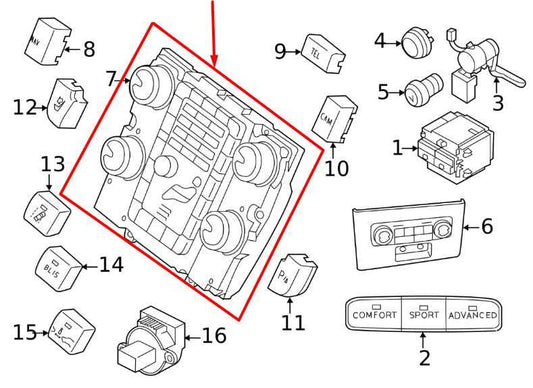 2014-18 Volvo S60 T5 Premier Radio Faceplate Heater Temperature Climate Control - Alshned Auto Parts
