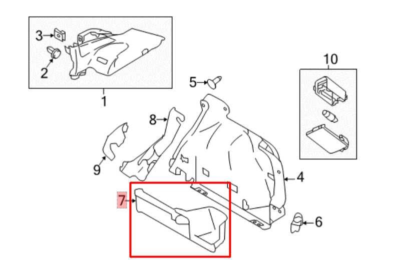 20-22 Nissan Rogue Sport SL Rear LH Side Luggage Lower Trunk Finisher Panel Trim - Alshned Auto Parts