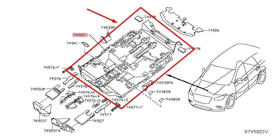 16-18 Infiniti QX60 Front Floor Covering Carpet Mat Cover Panel 74902-9NJ0A OEM - Alshned Auto Parts