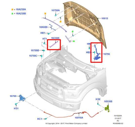 2015-20 Ford F150 Super Cab Lariat Front RH and LH Hood Hinge Set w/ Lift Struts - Alshned Auto Parts