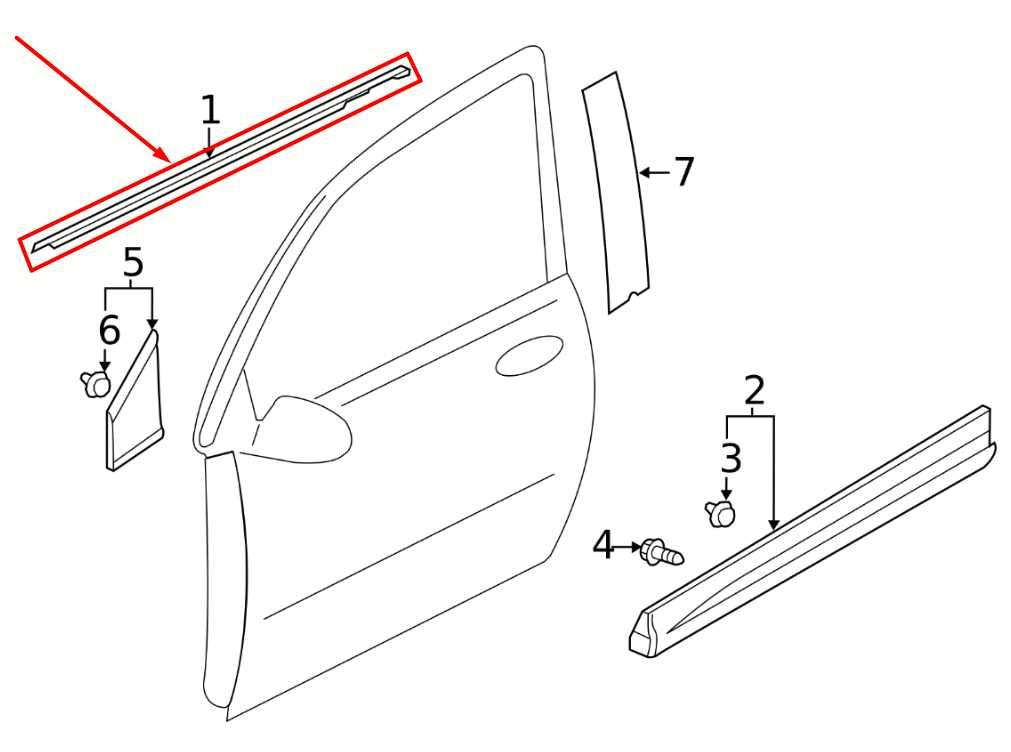 2018-25 Mitsubishi Eclipse Cross ES Front Left Door Belt Outer Molding 5727A383 - Alshned Auto Parts