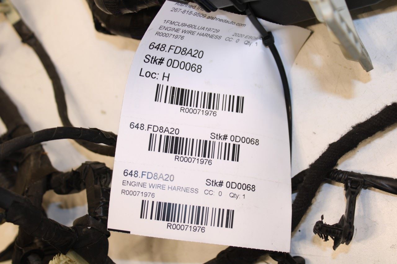 2020 Ford Escape SEL 2.0L AWD Under Hood Engine Bay Wire Harness LX6T-14290-NA - Alshned Auto Parts