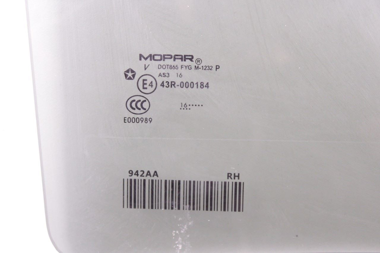 2017-2024 Chrysler Pacifica Limited Rear Right Door Window Glass 68231942AA OEM - Alshned Auto Parts