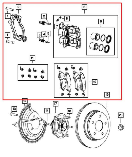 11-20 Ram 1500 Laramie 5.7L Front Driver Left Side Brake Disc Caliper 68157611AA - Alshned Auto Parts