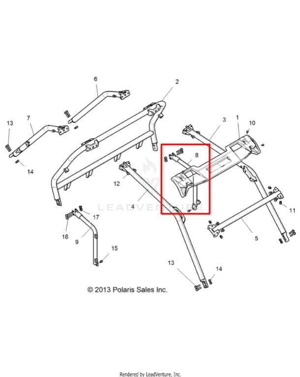 2014-24 Polaris RZR XP 1000 Front Left Side Door Frame w/ Lower Door Mount Weld - Alshned Auto Parts