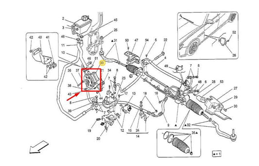 2014-2020 Maserati Ghibli 3.0L Power Steering Pump 268447 OEM - Alshned Auto Parts