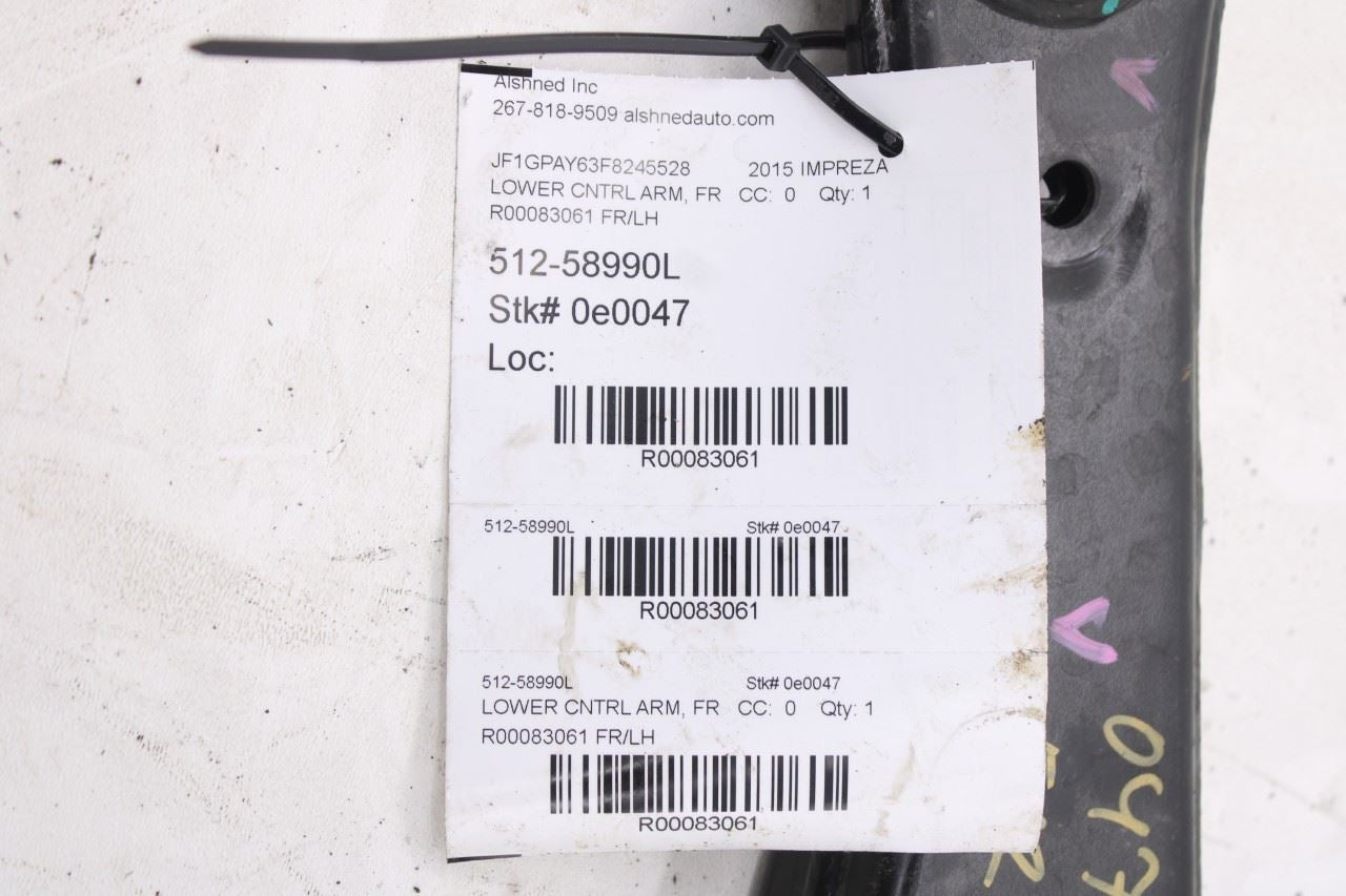 2012-16 Subaru Impreza Sport Premium AWD Front Left Lower Control Arm 20202FJ010 - Alshned Auto Parts