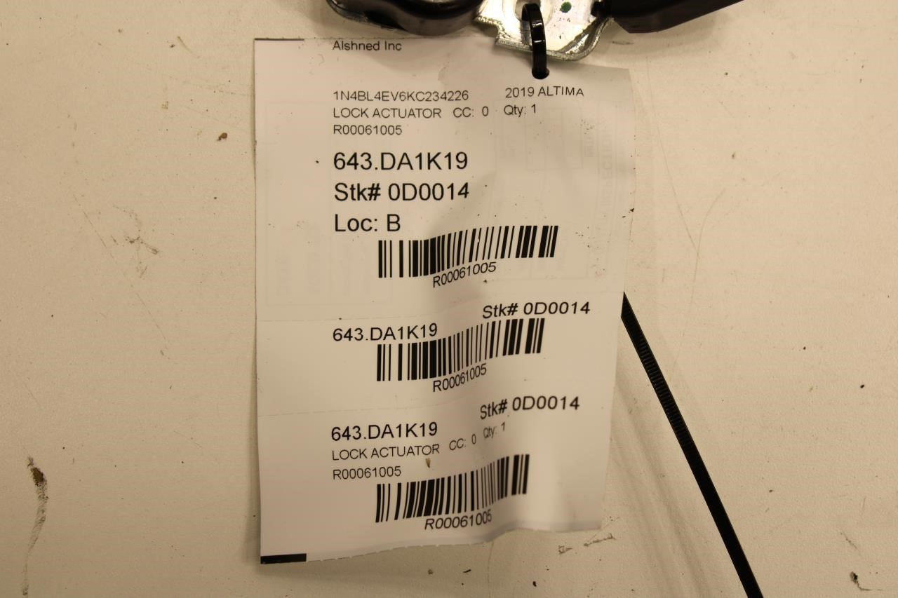 13-24 Nissan Altima SL Rear Trunk Lock Actuator Latch w/ Handle 84630-3TA0A OEM - Alshned Auto Parts