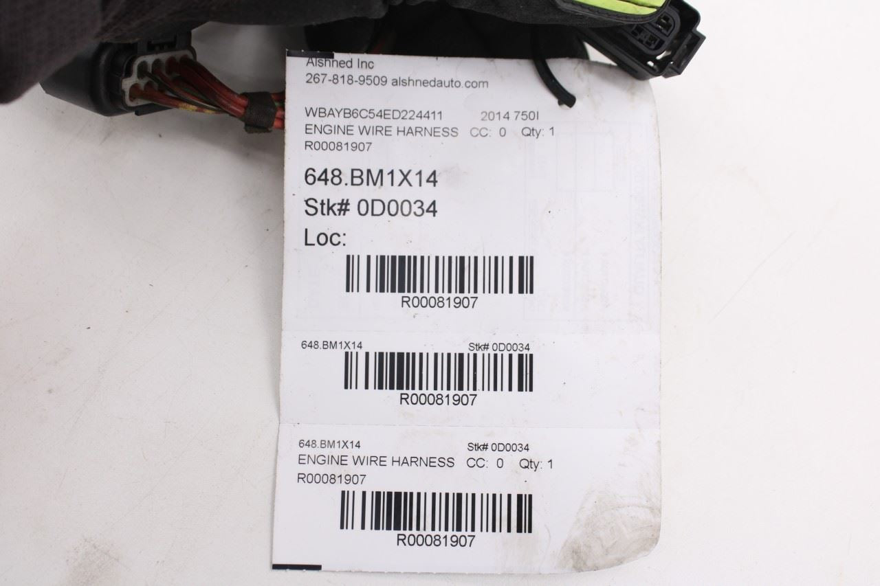 2014 BMW 750i xDrive 4.4L Twin Turbo Engine Transmission Gear Box Wire Harness14