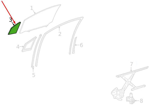 2016-2022 Toyota Prius Front Left Side Door Fixed Vent Window Glass 68126-47010 - Alshned Auto Parts