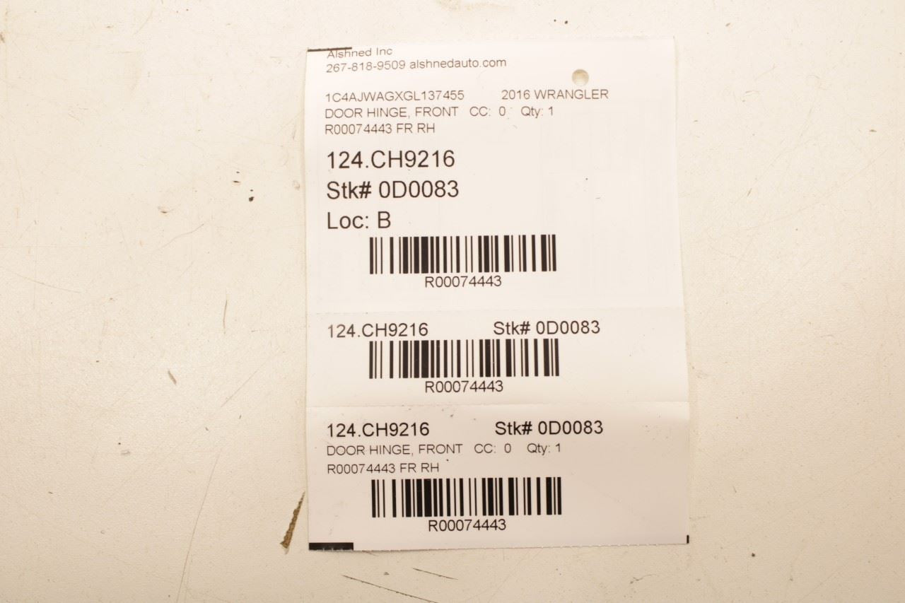 2007-18 Jeep Wrangler Sport 2dr Front Right Side Door Hinge Upper and Lower Pair - Alshned Auto Parts