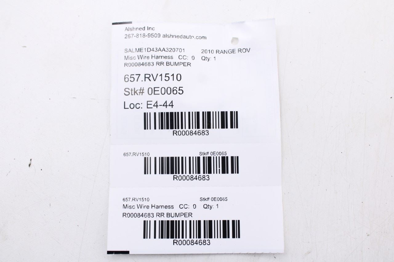 2010-2012 Land Rover Range Rover HSE Rear Bumper Wire Harness with Park Sensors11