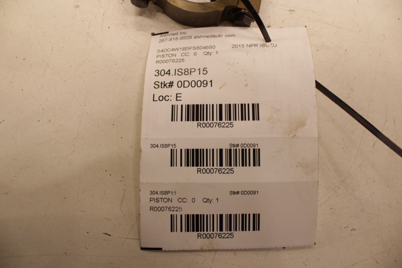 12-20 ISUZU NPR HD 6.0L Engine Piston Right No 2 w/ Connecting Rod 8-89017-849-0 - Alshned Auto Parts