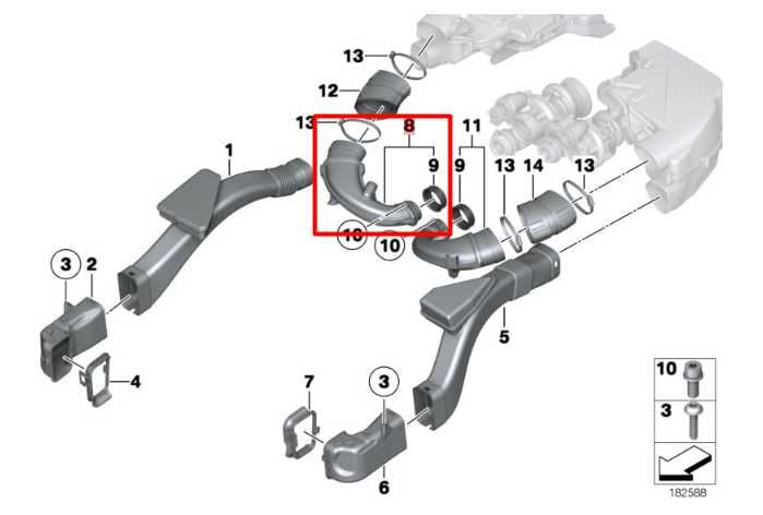2010-15 BMW 750i xDrive 4.4L Air Intake Right Side Upper Outlet Duct Tube *ReaD* - Alshned Auto Parts
