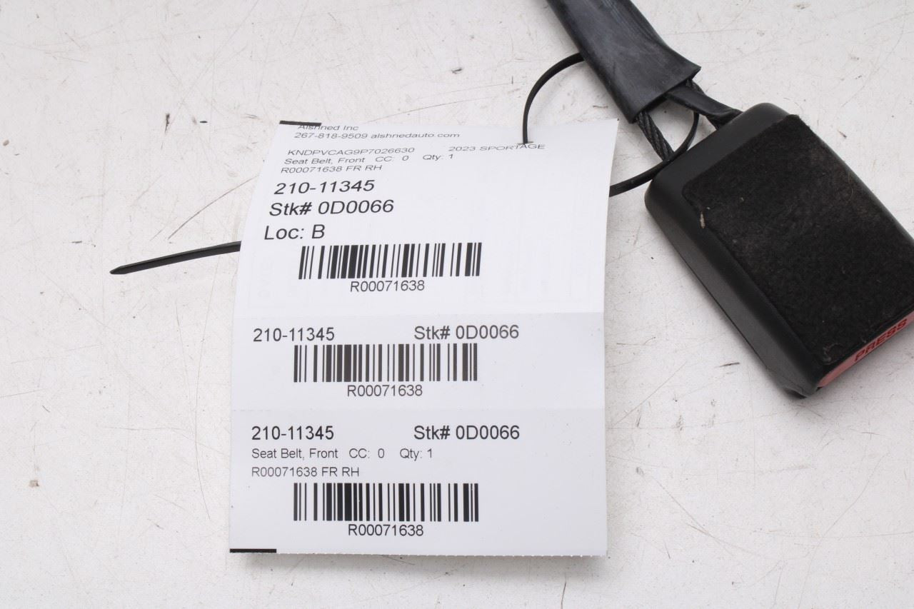 2023-25 Kia Sportage Hybrid EX 1.6L Front Seat Passenger Right Side Belt Buckle - Alshned Auto Parts