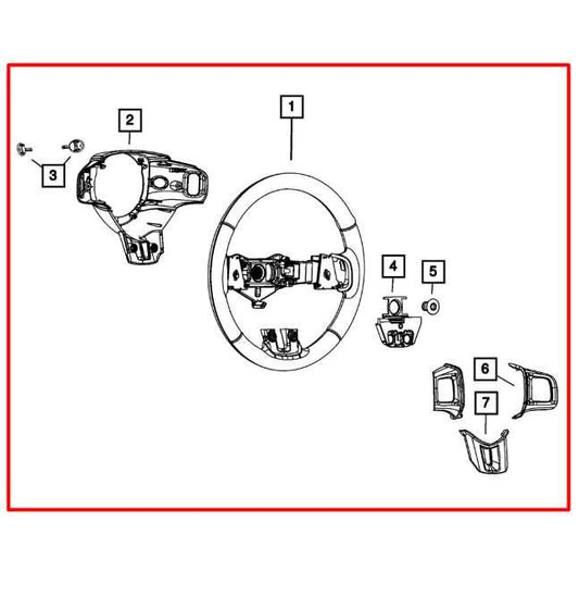 2012-14 Dodge Challenger SXT 3.6L RWD Steering Wheel Leather w/ Control Buttons - Alshned Auto Parts