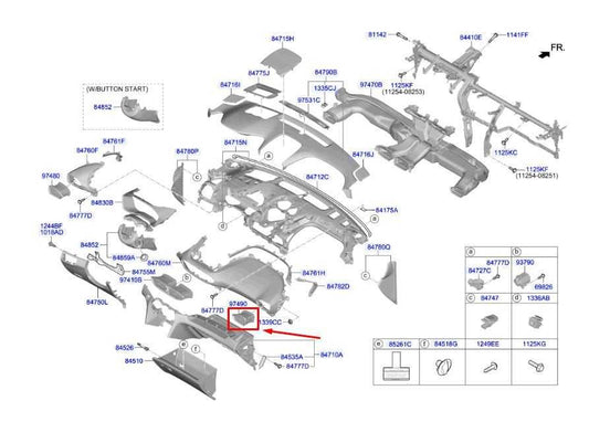 19-2023 Hyundai Santa Fe Front Right Dash Outer Air Vent Grille 97490-S2000-VCS - Alshned Auto Parts