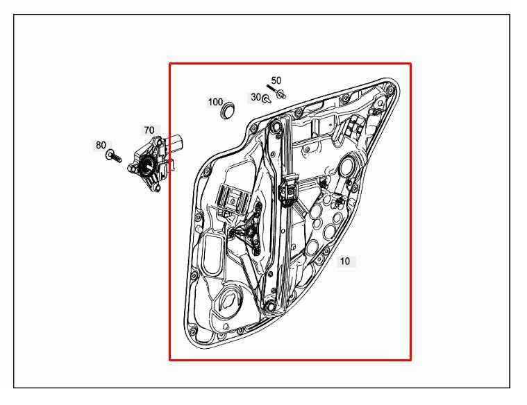 2015-21 Mercedes-Benz C300 Rear Left Side Door Window Glass Regulator w/ Carrier1