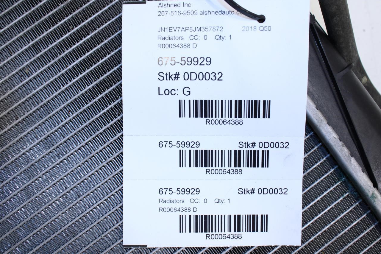 16-23 Infiniti Q50 Luxe RWD 3.0L Engine Cooling Radiator 21460-4HK0A OEM *ReaD* - Alshned Auto Parts