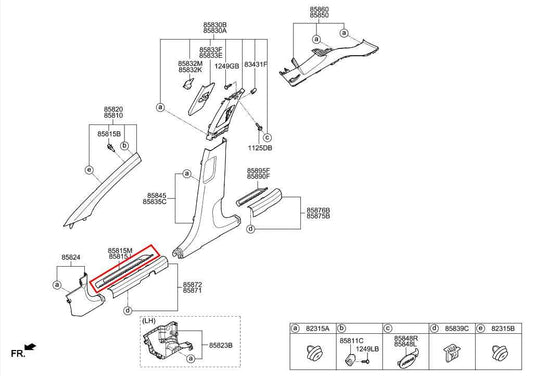 2015-21 Hyundai Tucson Value Front Right Side Door Sill Scuff Plate 85883-D3000 - Alshned Auto Parts