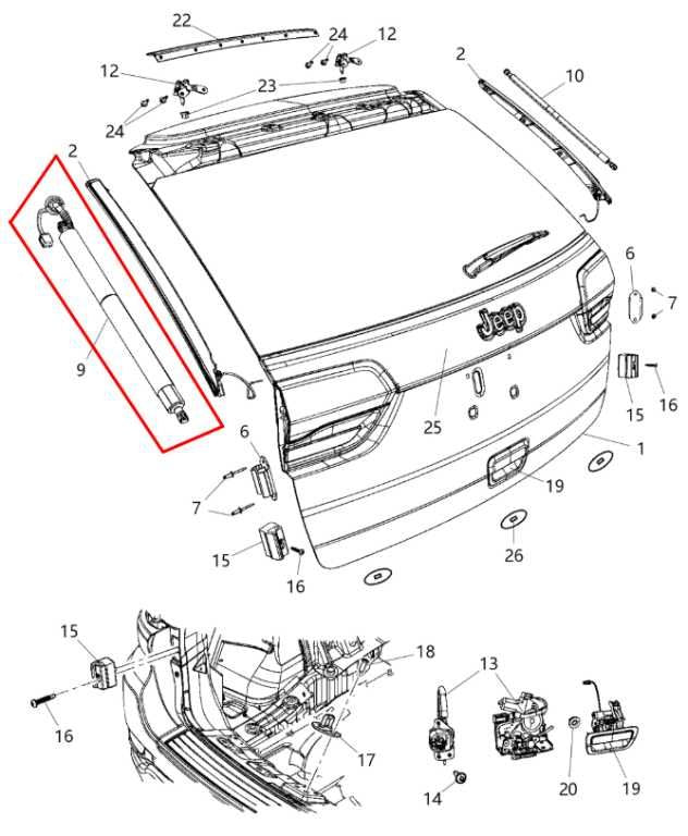 15-22 Jeep Grand Cherokee Overland Rear Liftgate Power Hatch Lift Support Strut - Alshned Auto Parts