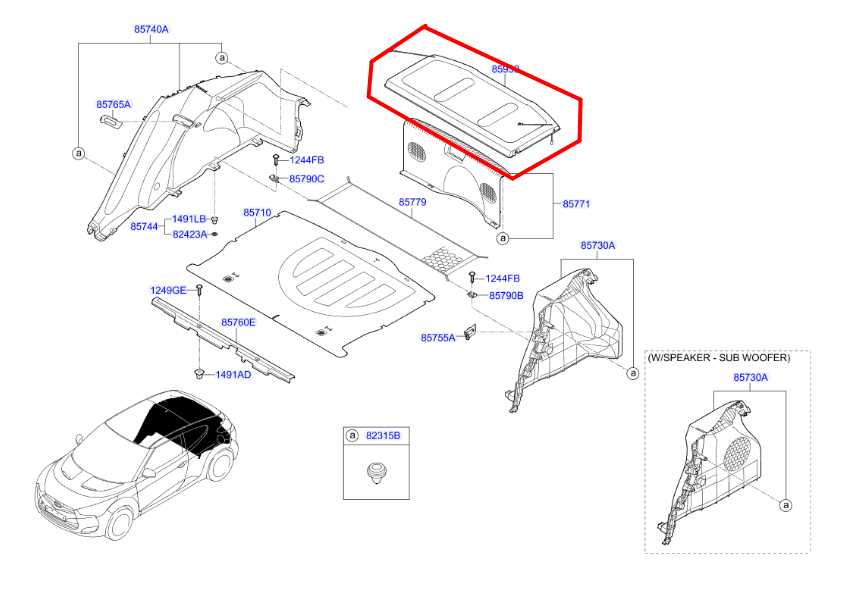 2011-17 Hyundai Veloster Rear Cargo Luggage Panel Trim Lift Shelf 85930-2V000RY - Alshned Auto Parts
