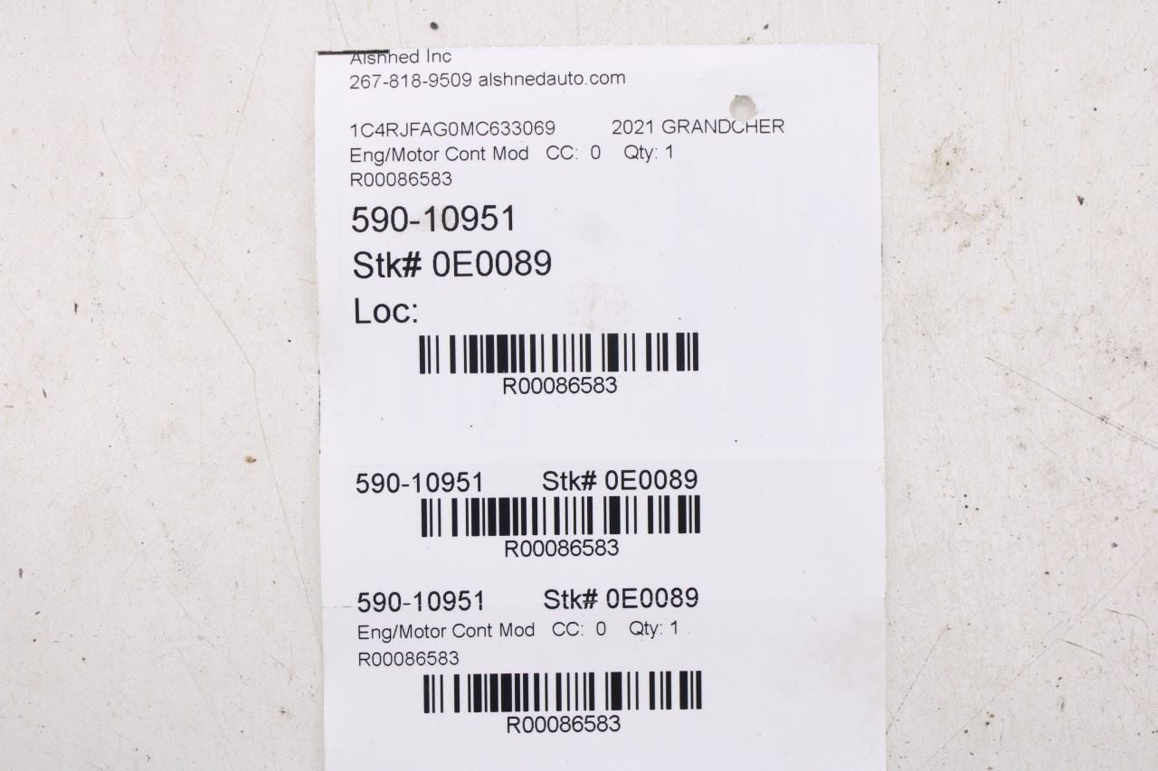 2020-2021 Jeep Grand Cherokee Laredo X 4X4 3.6L Engine Computer Control Module - Alshned Auto Parts