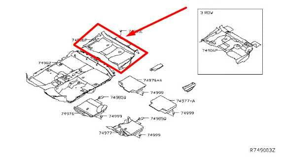 2014-2018 Nissan Rogue Rear 2nd Row Floor Carpet Cover 74906-9TB0B OEM - Alshned Auto Parts