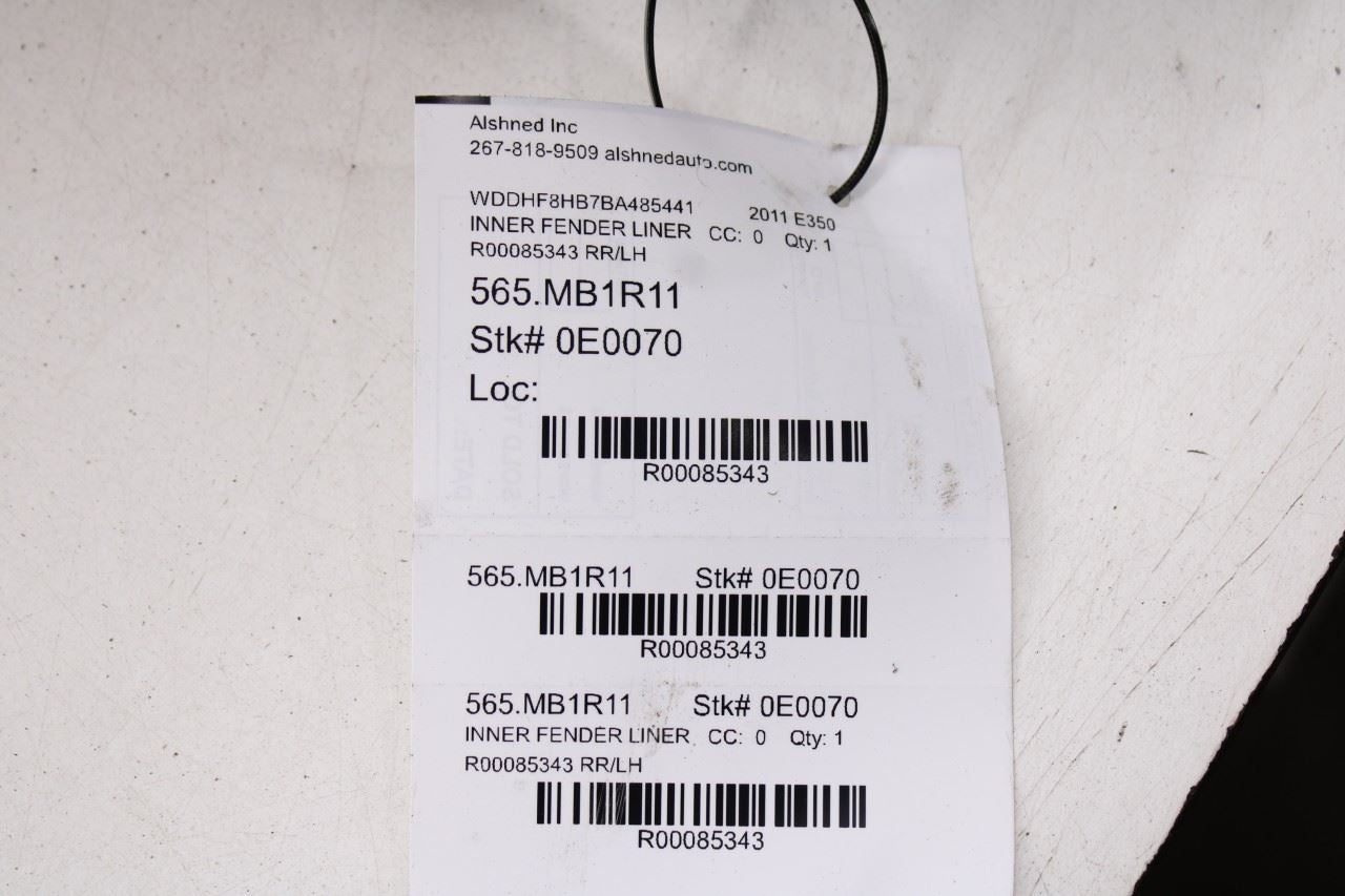10-13 Mercedes-Benz E 350 Luxury 4Matic Rear Left Wheelhouse Liner Splash Shield9