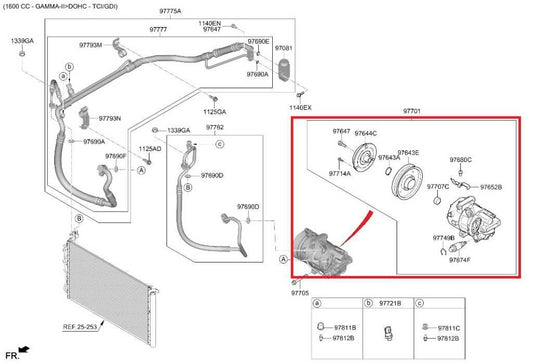 2021-2026 Hyundai Elantra SE 2.0L Air Conditioning AC Compressor 97701-AA100 OEM - Alshned Auto Parts