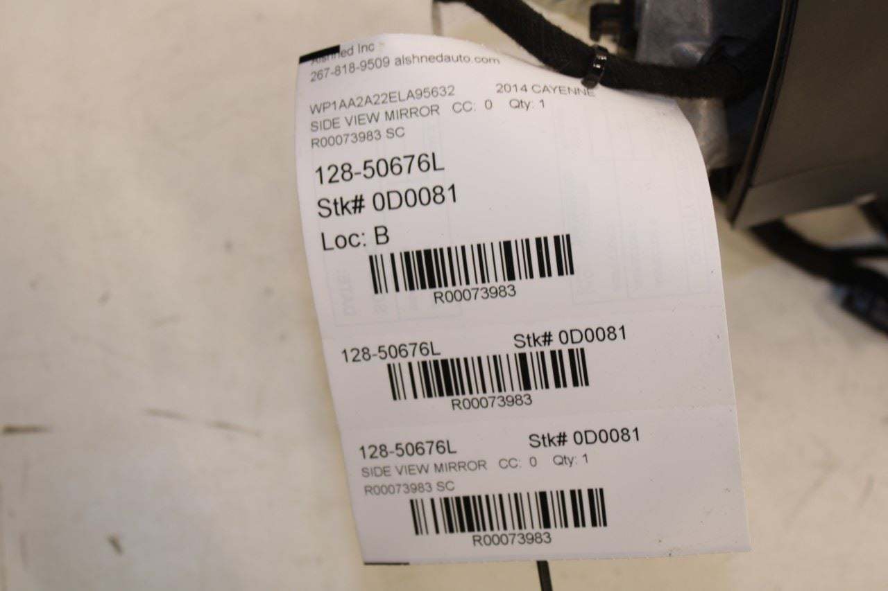 2011-2015 Porsche Cayenne Platinum 3.6L AWD Driver Left Side Rear View Mirror - Alshned Auto Parts