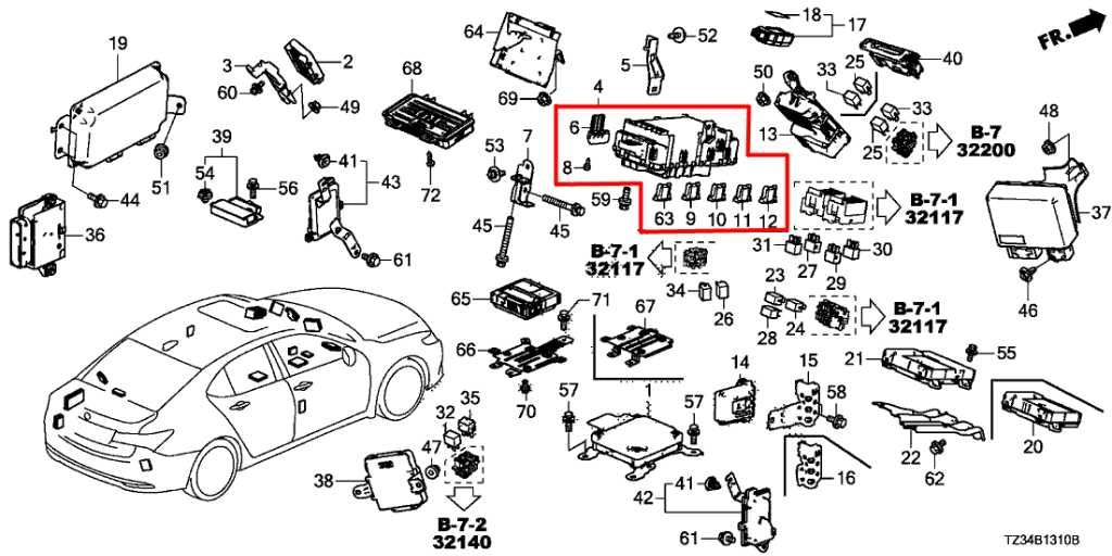 15-17 Acura TLX Tech 3.5L FWD Cabin Instrument Panel Fuse Junction Block *ReaD*1