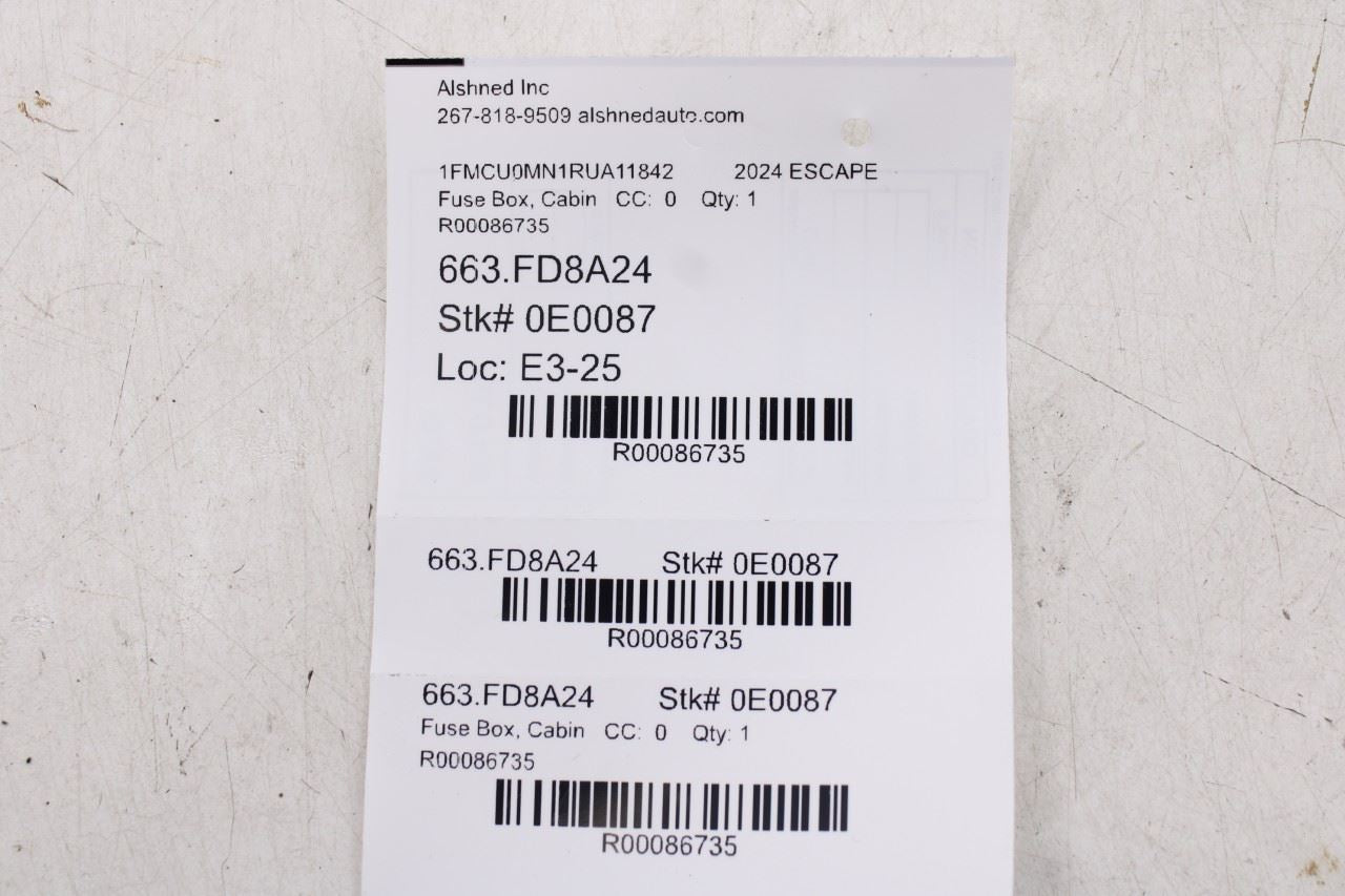 23-26 Ford Escape ST-Line 1.5L Body Control Module Fuse Relay Box NU5T-15604-CC - Alshned Auto Parts