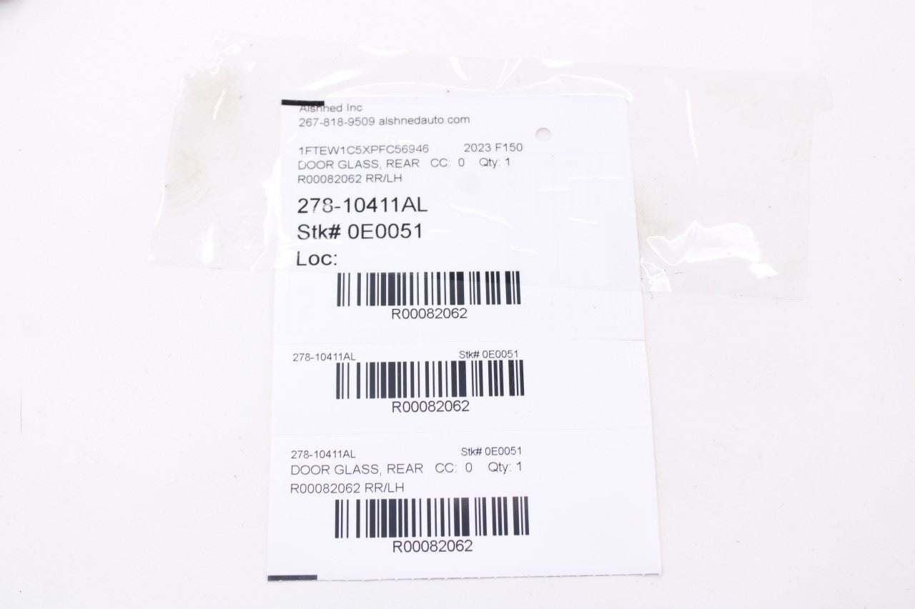 2023-2026 Ford F150 XLT SuperCrew Rear Left Door Window Glass PL34-1625713-DB9