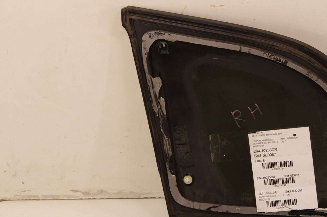 2019-2022 Jeep Cherokee Latitude Rear Right Passenger Side Quarter Window Glass - Alshned Auto Parts