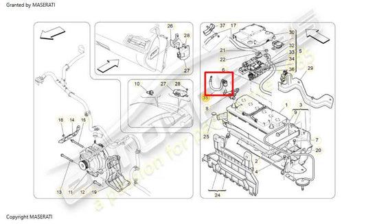 2014-19 Maserati Ghibli S Q4 3.0L AWD Negative Battery Cable Wire Current Sensor - Alshned Auto Parts