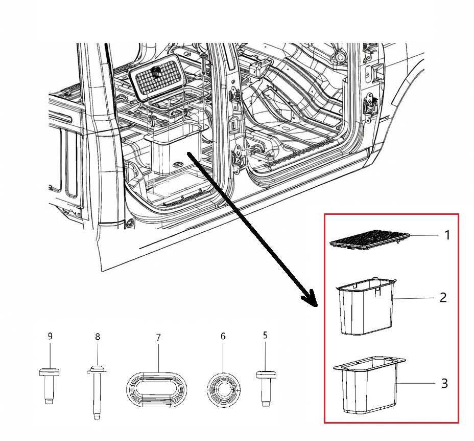 13-20 RAM 2500 Tradesman Rear 2nd Row Floor Cargo Liner Storage Tray 68154661AB - Alshned Auto Parts