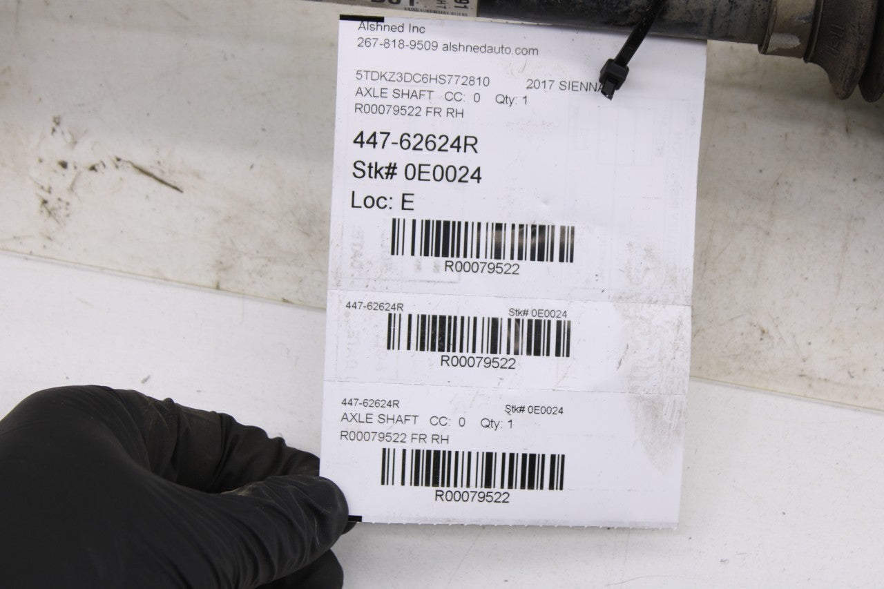 2016-20 Toyota Sienna LE FWD Front Right Passenger Side CV Axle Drive Half Shaft - Alshned Auto Parts