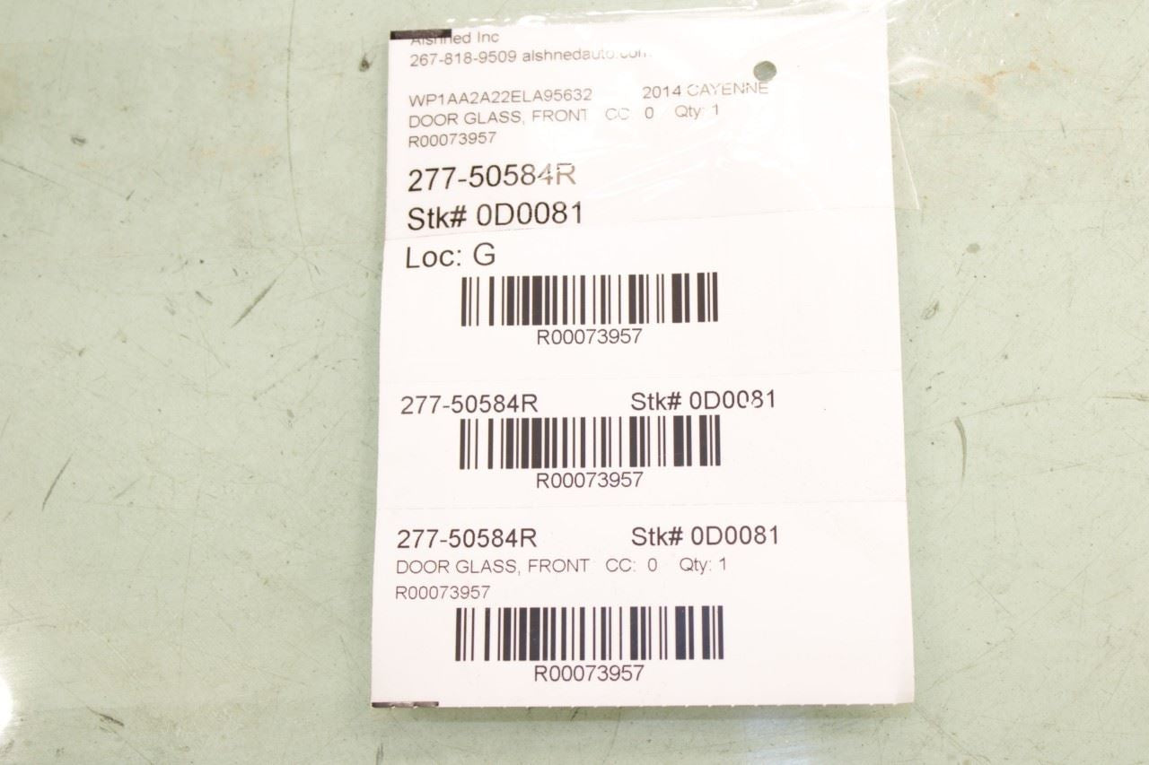 2011-2018 Porsche Cayenne Platinum Front Right Door Window Glass 958-542-512-08 - Alshned Auto Parts