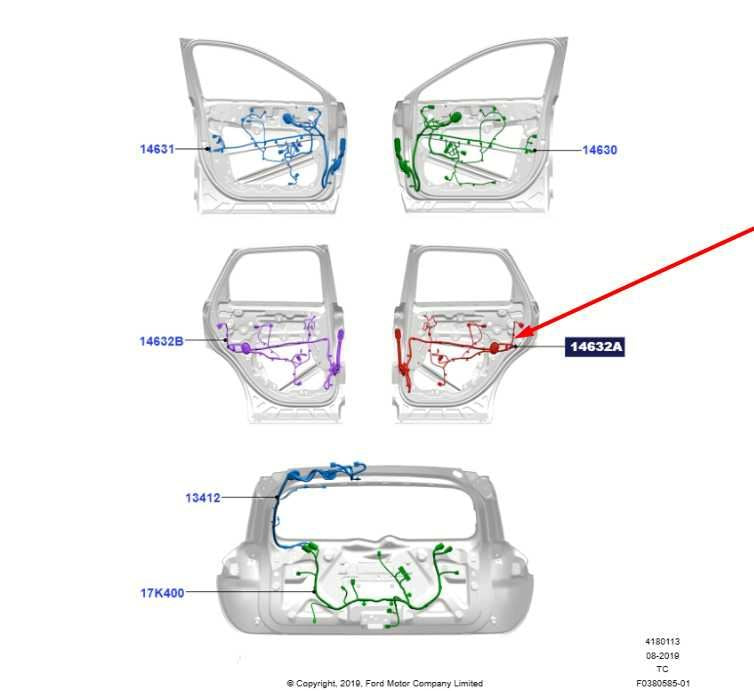 2023-2024 Ford Escape ST Rear Right Side Door Wire Harness PZ1T-14632-KN OEM - Alshned Auto Parts