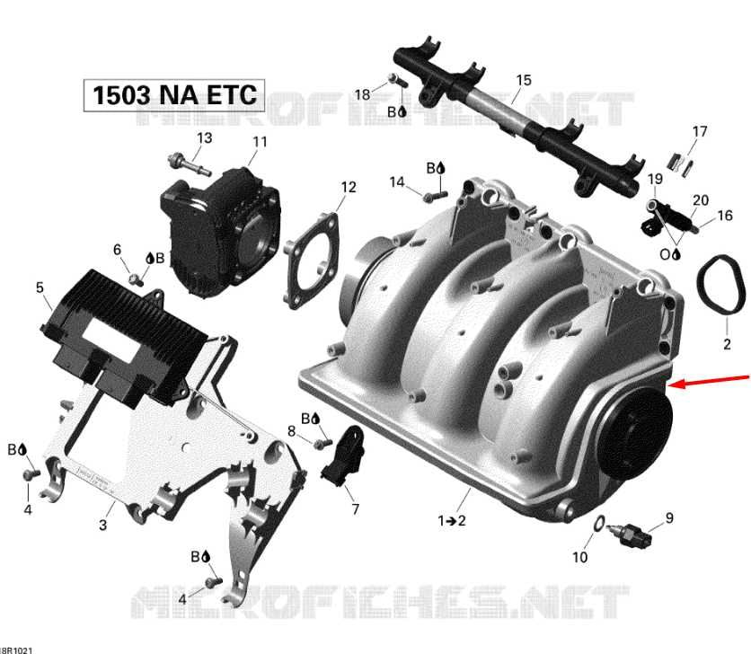 2010-2011 SeaDoo/BRP GTX IS (215) Engine Air Intake Manifold 420867951 OEM1