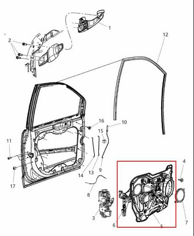 08-20 Dodge Grand Caravan SXT FR Left Door Window Regulator w/ Carrier and Motor1