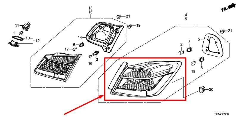2013-2015 Honda Accord Rear Right Passenger Side Tail Light Lamp 33500-T2A-A01 - Alshned Auto Parts